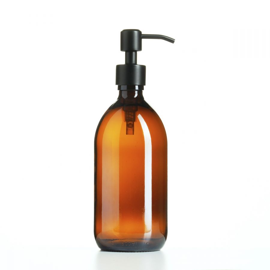 500ml Amber Glass Sirop Bottle and Stainless Steel Pump