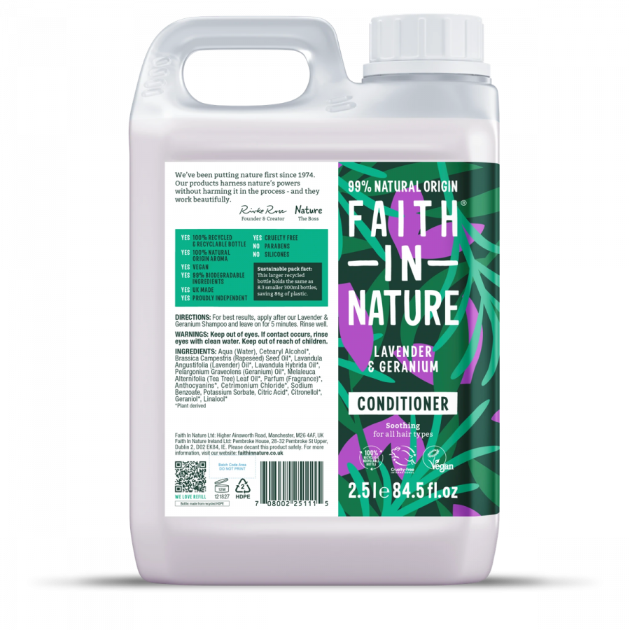 Faith In Nature – Lavender & Geranium – Conditioner – 2.5L