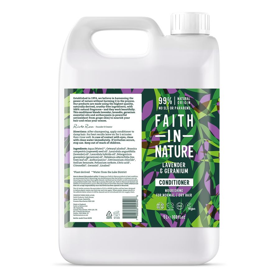 Faith In Nature – Lavender & Geranium – Conditioner – 5L - Refill